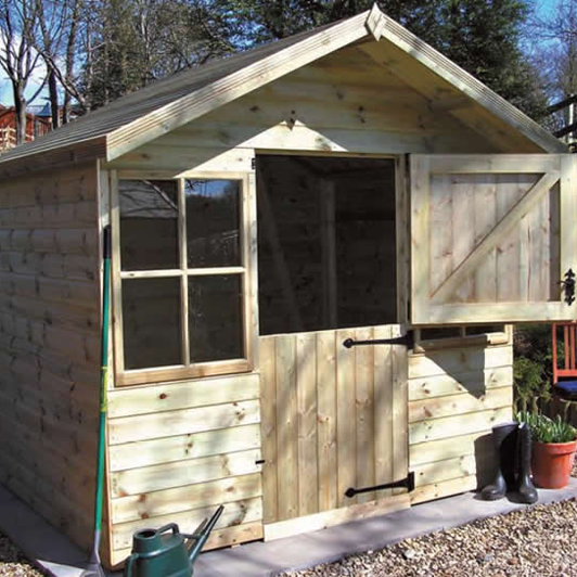 8' x 6' pressure treated Ludlow with stable door and pressure treated slatted roof