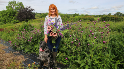 Pam Moseley of Quirky Flowers on her flower farm