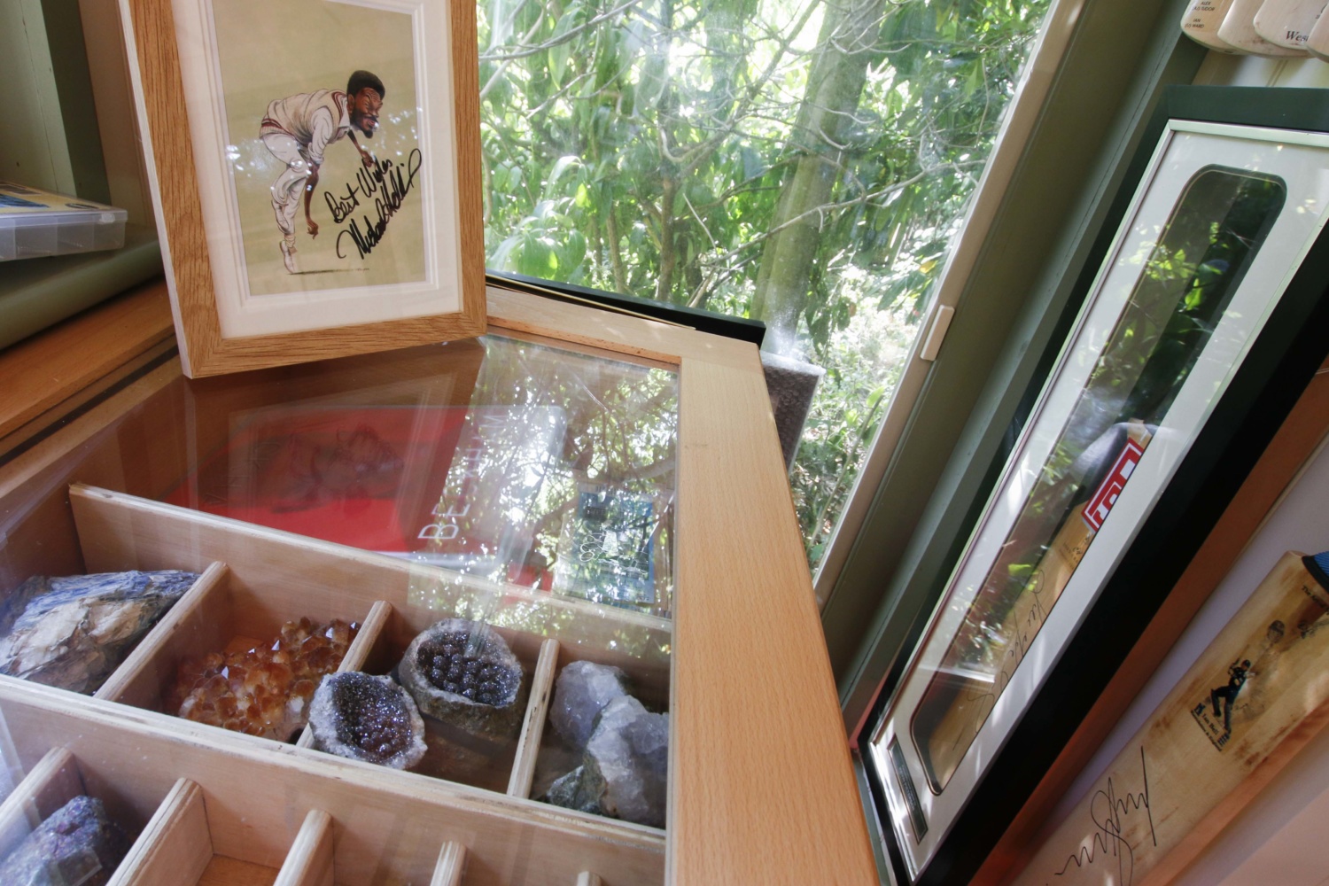 We visit a customer who uses their garden studio to house his vast collection of sports memorabilia