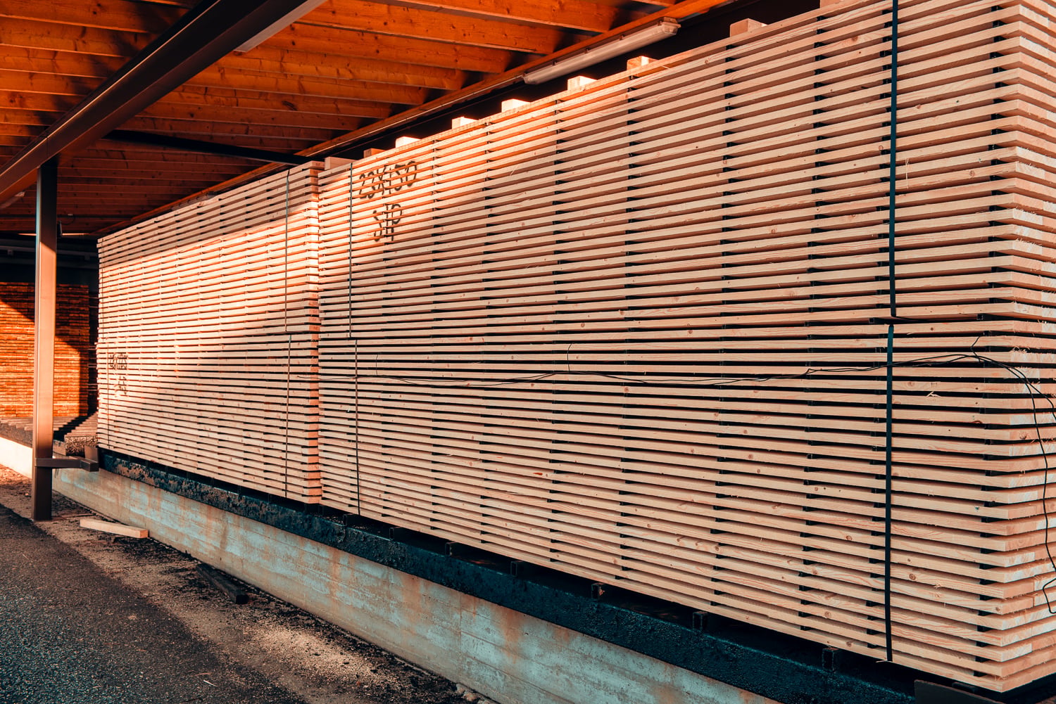 A stack of Thermowood - image shared with the kind permission of HJT-Holz