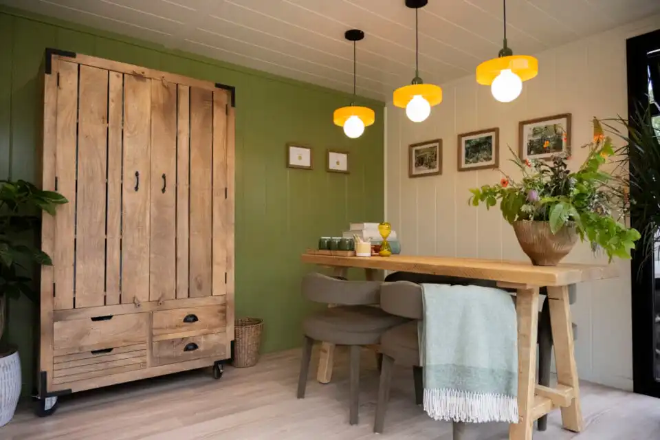 Interior of the Malvern Garden Buildings Hanley Garden Office at Chelsea Flower Show 2026
