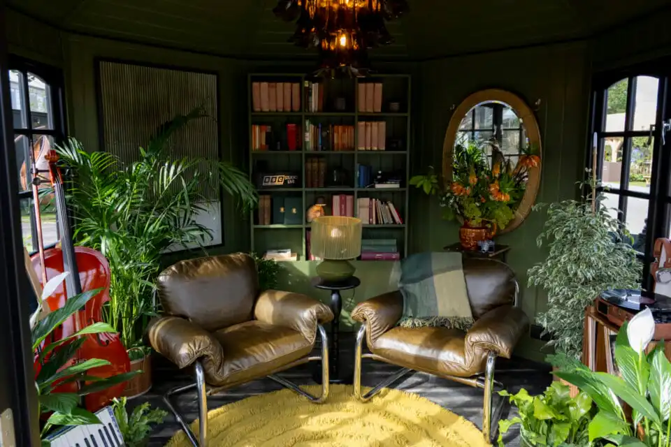 Interior of the Malvern Garden Buildings Hopton Summerhouse at Chelsea Flower Show 2026