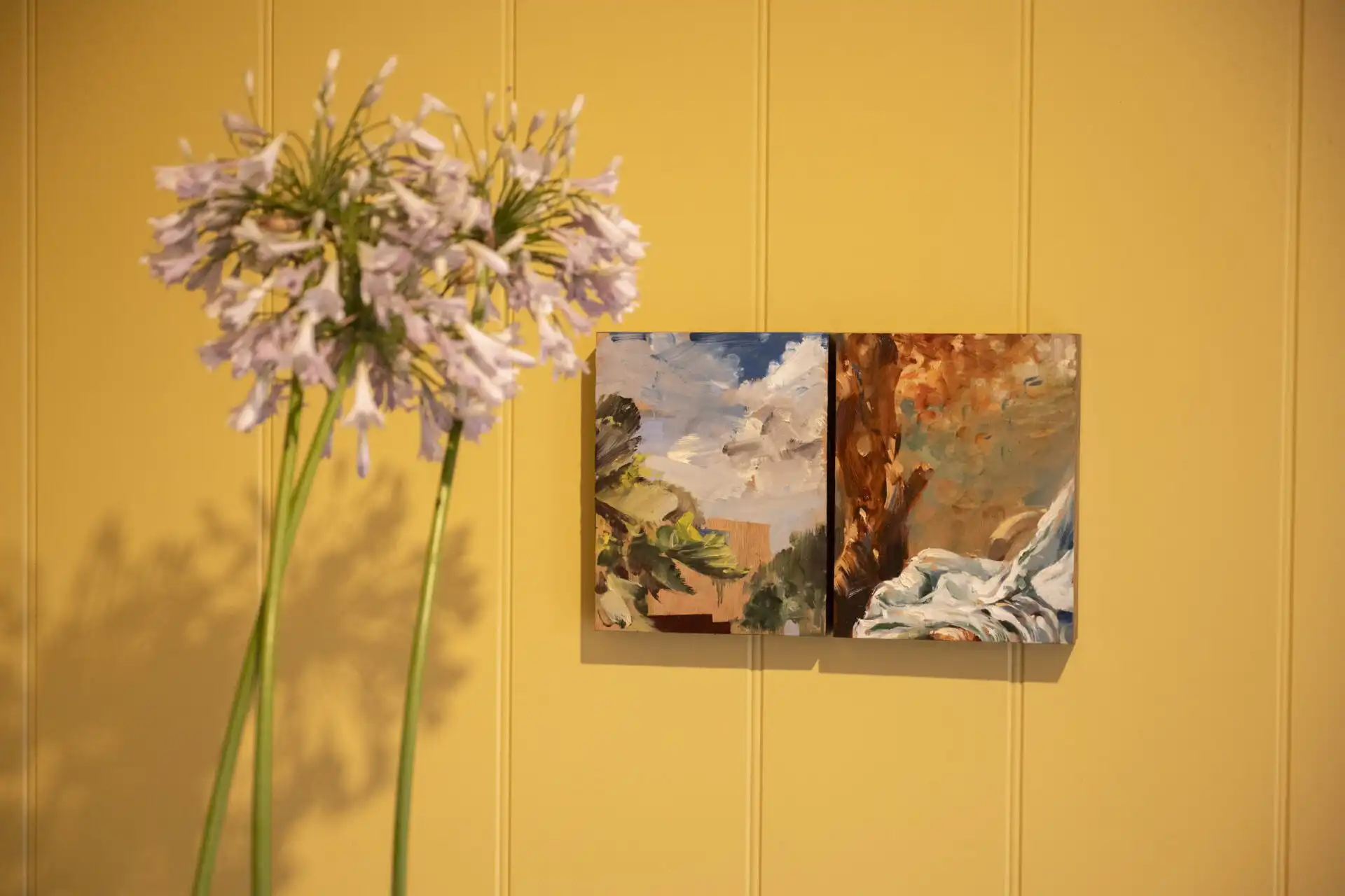 Artwork by Kate Giles in the Hipped Studio, The Thomas Gainsborough Garden at RHS Sandringham