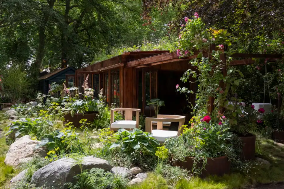 The Composer's Cabin Chelsea Flower Show Houseplant Studio 2026 sponsored by Malvern Garden Buildings