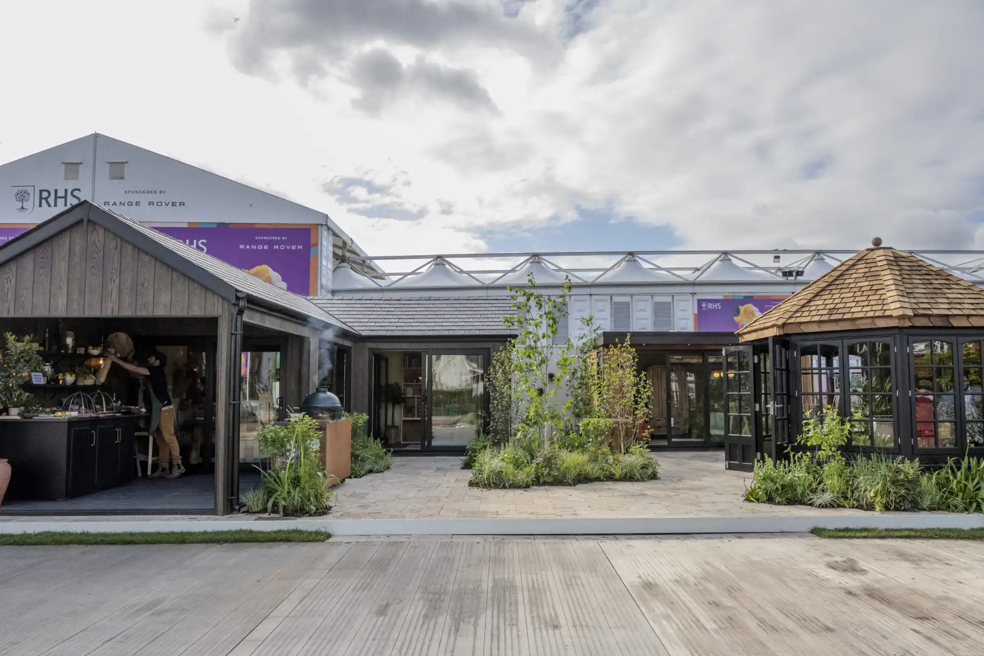 The Malvern Garden Buldings tradestand on Royal Hospital Way at Chelsea Flower Show 2026