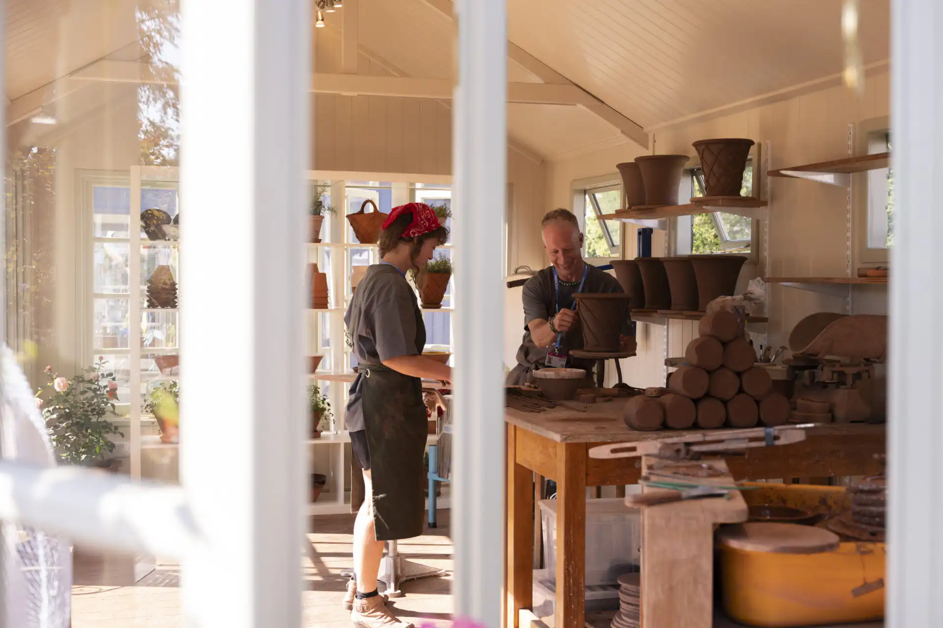 Interior of the Willow Pottery Artisan Studio at RHS Badminton