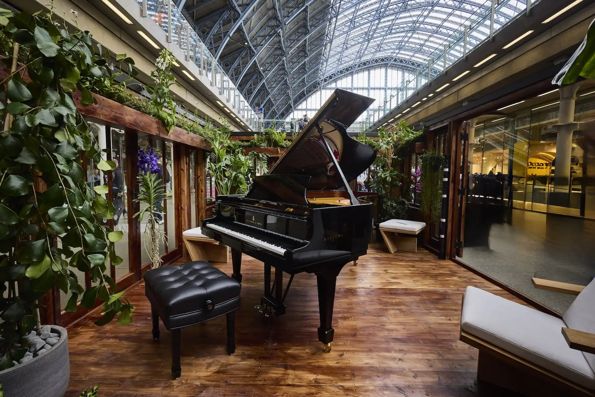 inside of composers cabin on display at st pancras