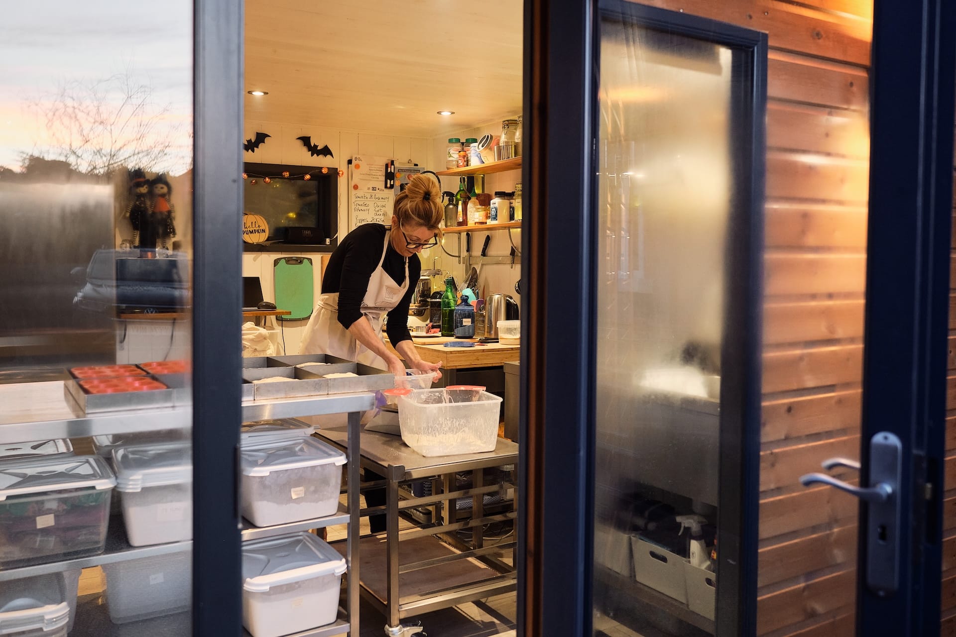 vanessa from bread and more working with bread dough inside malvern studio flat